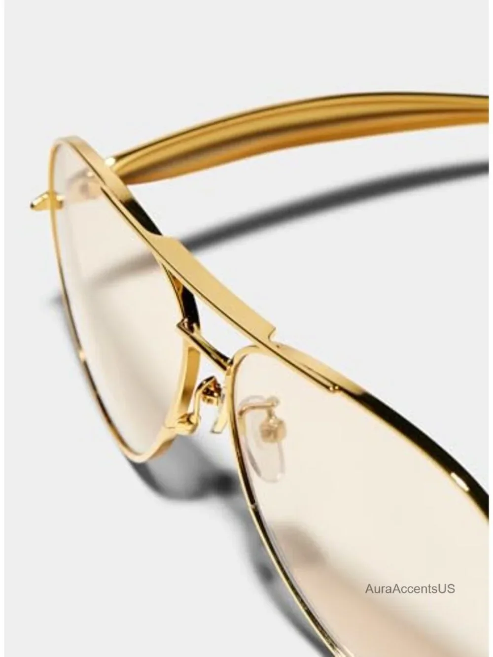 Oversized Gold Metal Aviator Sunglasses UV400 Retro 70s Women Men Unisex